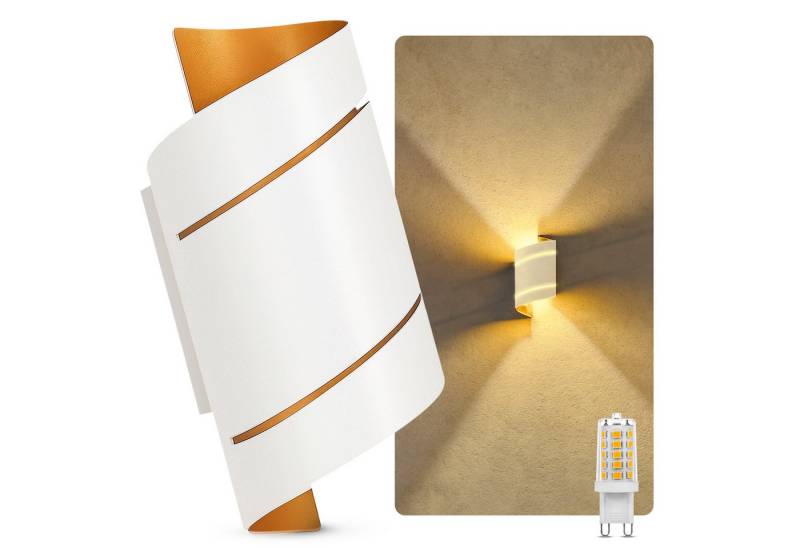 SSC-LUXon LED Wandleuchte Wandleuchte VYRA Up & Down Lampe inkl. LED G9 dimmbar 3W warmweiß, Warmweiß von SSC-LUXon
