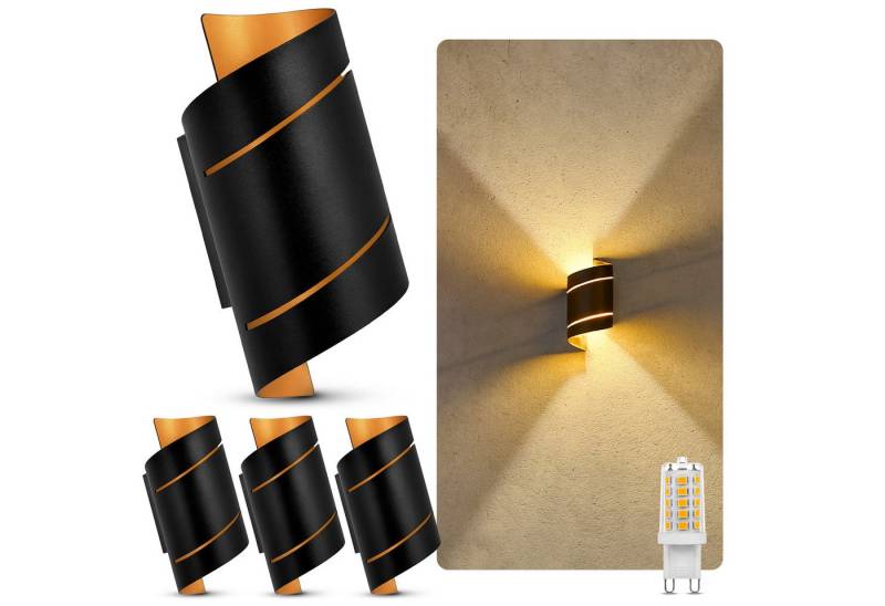 SSC-LUXon LED Wandleuchte Wandleuchte VYRA Wandstrahler Up & Down mit LED G9 dimmbar 3W warmweiß, Warmweiß von SSC-LUXon