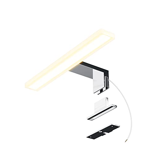 SSC-LUXon LINA Spiegelleuchte 30cm silber glänzend – Badezimmer Lampe für Spiegel 3-in-1 Badspiegelleuchte warmweiß 230V Spiegellampe Bad Beleuchtung SSC-LUXon LINA Spiegelleuchte 30cm silber glänzend – Badezimmer Lampe für Spiegel 3-in-1 Badspiegelleuchte warmweiß 230V Spiegellampe Bad Beleuchtung von SSC-LUXon