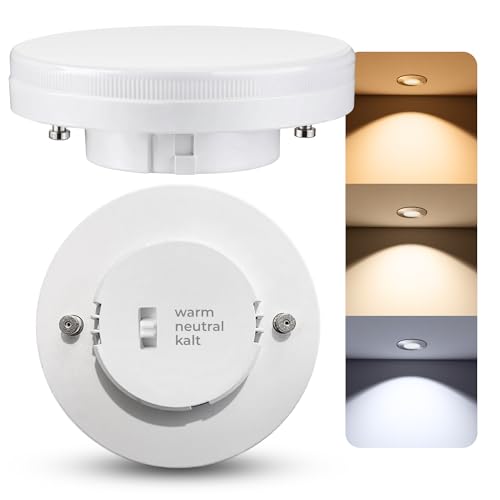 SSC-LUXon LumiFLEX GX53 Leuchtmittel LED mit drei einstellbaren Lichtfarben per Schieberegler- LED Spot Lampe Ersatz zum Austauschen 230V von SSC-LUXon