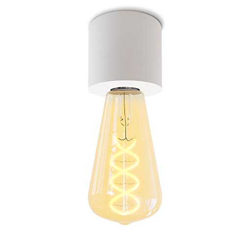 SSC-LUXon NAMBI Deckenlampe Glühbirne Vintage weiß inkl. Filament E27 Edison LED Birne - Lampe dimmbar & extra warmweißes Licht von SSC-LUXon