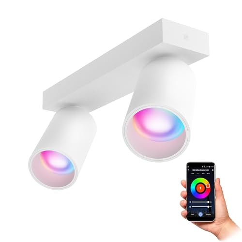 SSC-LUXon NUVIO Aufputzleuchte Deckenfluter Wandspot 2-flammig weiß downlight schwenkbar inkl. Leuchtmittel Smart RGB+CCT GU10 SSC-LUXon NUVIO Aufputzleuchte Deckenfluter Wandspot 2-flammig weiß downlight schwenkbar inkl. Leuchtmittel Smart RGB+CCT GU10 von SSC-LUXon