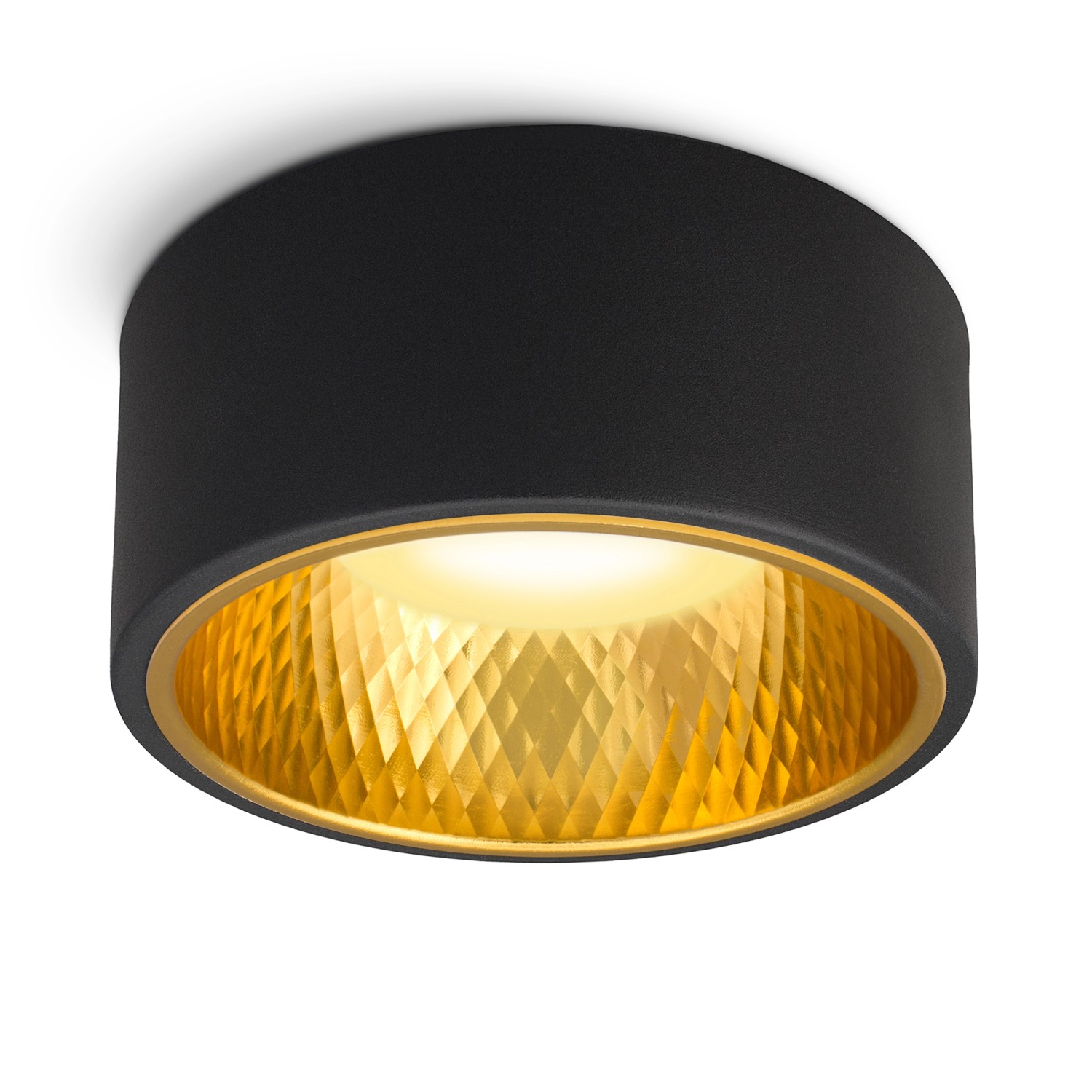 SSC-LUXon OLINO LED Deckenlampe Schwarz Gold Rund Wechselbare Front GX53 Dimmbare Aufbaulampe SSC-LUXon OLINO LED Deckenlampe Schwarz Gold Rund Wechselbare Front GX53 Dimmbare Aufbaulampe von SSC-LUXon
