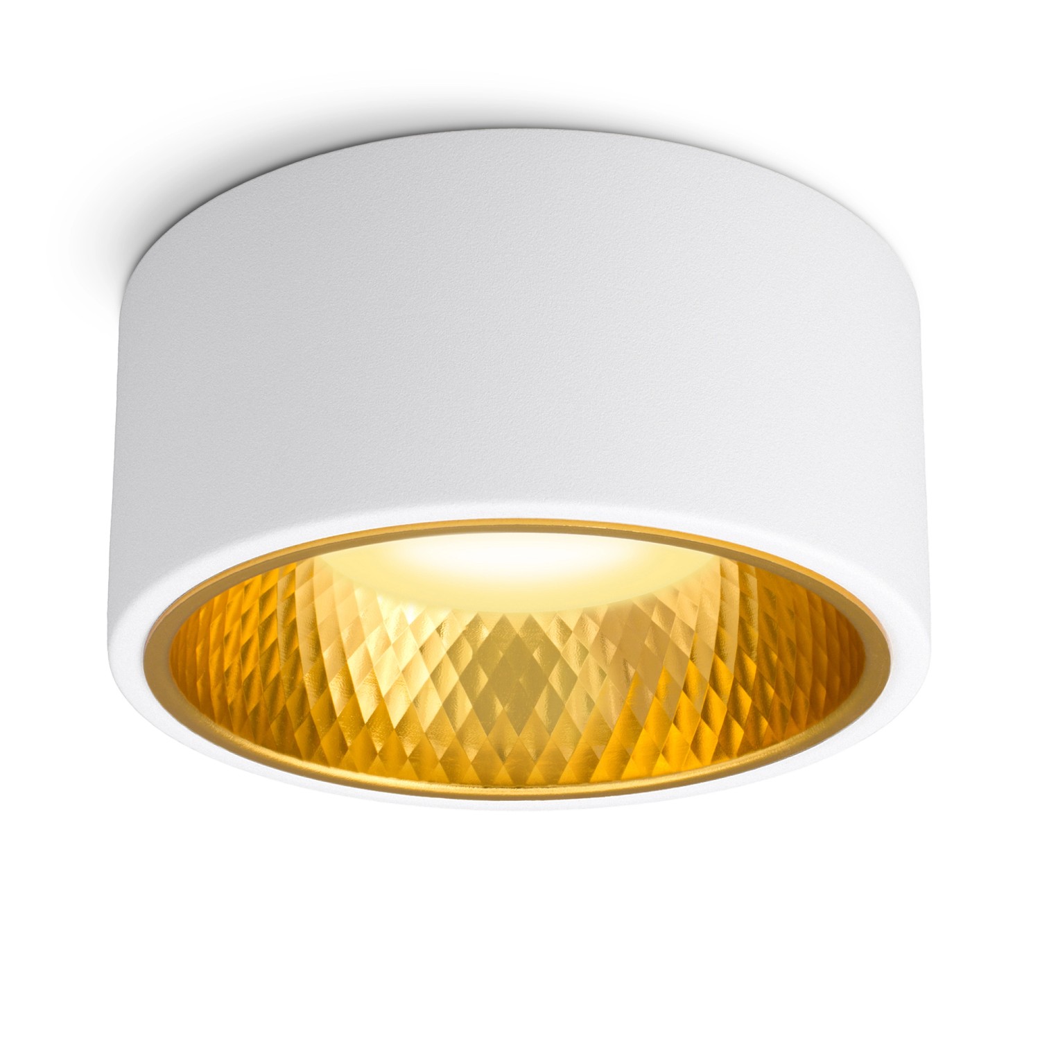SSC-LUXon OLINO LED Deckenlampe Weiß Rund mit Wechselbarer Front Gold oder Silber GX53 von SSC-LUXon