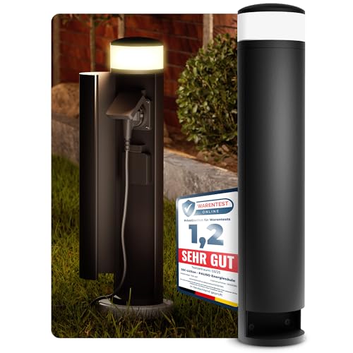 SSC-LUXon PALISO Design Lichtsäule Garten mit 2x Steckdosen für Außen - Außenstehlampe Pollerleuchte schwarz IP44 Höhe 46 cm SSC-LUXon PALISO Design Lichtsäule Garten mit 2x Steckdosen für Außen - Außenstehlampe Pollerleuchte schwarz IP44 Höhe 46 cm von SSC-LUXon