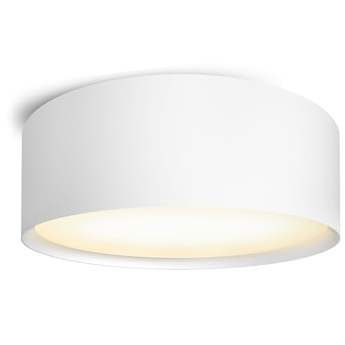SSC-LUXon PIATO Deckenspot groß LED - Deckenlampe weiß flach mit warmweißem Licht - 20W Spot Strahler innen pulverbeschichtet von SSC-LUXon