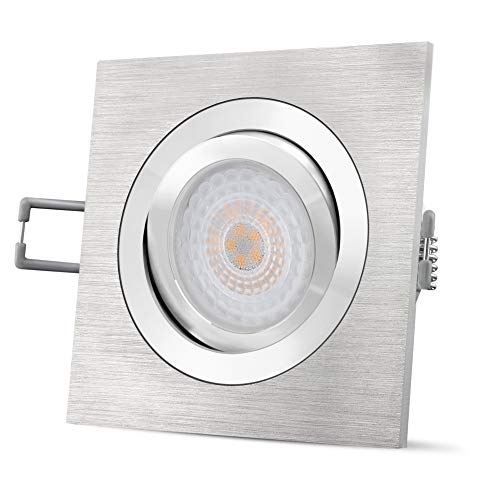 SSC-LUXon QF-2 schwenkbarer Deckeneinbaustrahler LED flach eckig mit fourSTEP Dimmbar ohne Dimmer - Deckenspot 4W neutralweiß von SSC-LUXon