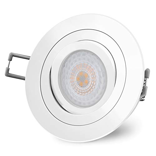 SSC-LUXon RF-2 Einbauleuchte rund LED weiß & flach mit fourSTEP ''Dimmen ohne Dimmer'' 5W warmweiß - Deckenspot schwenkbar rund' von SSC-LUXon