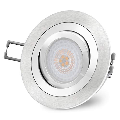 SSC-LUXon RF-2 LED Deckeneinbaustrahler flach fourSTEP Dimmen ohne Dimmer 4W neutralweiß - Einbau LED Strahler 230V schwenkbar von SSC-LUXon