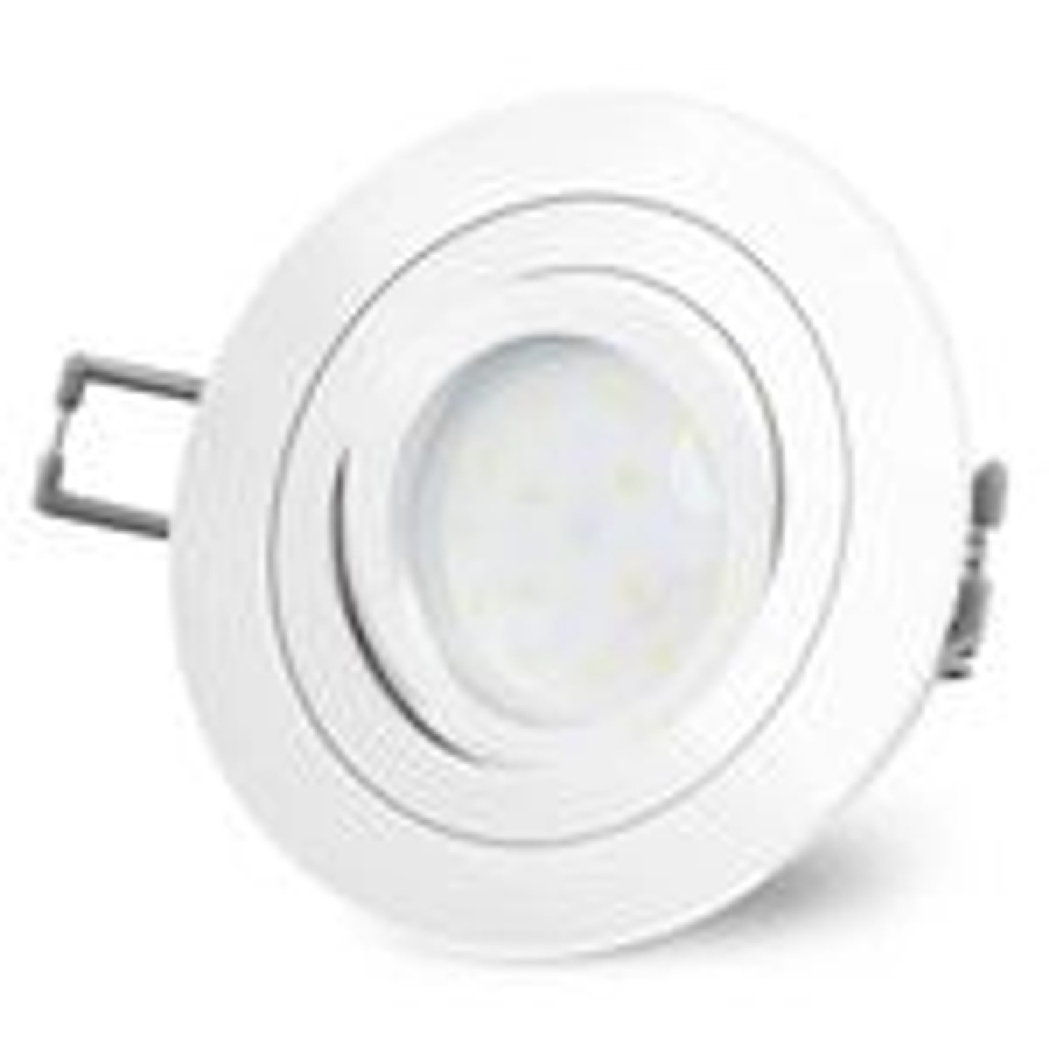 SSC-LUXon RF-2 Schwenkbare LED Einbauleuchte Flach Dimmbar Weiß Rund mit LED Modul 4W Warmweiß 230V von SSC-LUXon