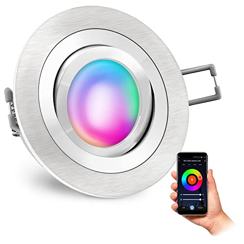 SSC-LUXon RF-2 Smart Einbaustrahler GU10 schwenkbar, dimmbar mit bis zu 16 Millionen Farben - kompatibel mit Amazon Alexa, Siri & Google von SSC-LUXon