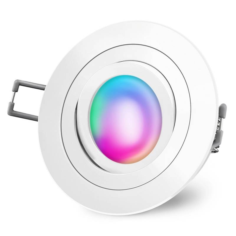 SSC-LUXon RF-2 Smart LED Einbauleuchte Schwenkbar Flach Weiß inkl. RGB CCT Modul für 230V von SSC-LUXon