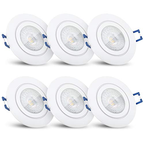 SSC-LUXon RW-2 Bad LED Einbaustrahler flach 30mm Set mit fourSTEP 4W warmweiß - Dimmen ohne Dimmer IP44 6x Einbauspot weiß 230V SSC-LUXon RW-2 Bad LED Einbaustrahler flach 30mm Set mit fourSTEP 4W warmweiß - Dimmen ohne Dimmer IP44 6x Einbauspot weiß 230V von SSC-LUXon