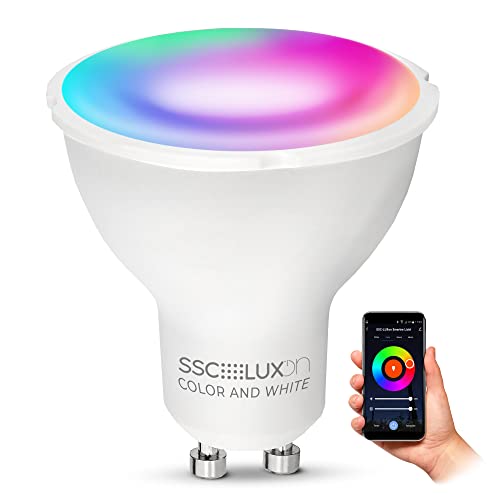 SSC-LUXon Smart Home Lampe GU10 LED RGBW kompatibel mit Alexa & Google - App- & Sprachsteuerung dimmbar RGB & Weißtöne Wifi Licht SSC-LUXon Smart Home Lampe GU10 LED RGBW kompatibel mit Alexa & Google - App- & Sprachsteuerung dimmbar RGB & Weißtöne Wifi Licht von SSC-LUXon