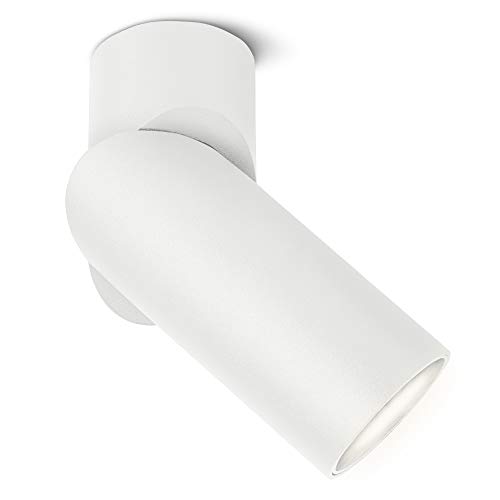 SSC-LUXon TOBI-L weißer Aufbaustrahler inkl. LED GU10 Lampe wechselbar 6W neutralweiß 230V - Spotleuchte Wand Spot schwenkbar von SSC-LUXon