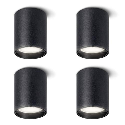 SSC-LUXon TOBI-S Aufbauspots LED Set 4er schwarz rund Ø 60 x 85 mm mit GU10 Lampe wechselbar - 3W neutralweiß 230V Deckenspot SSC-LUXon TOBI-S Aufbauspots LED Set 4er schwarz rund Ø 60 x 85 mm mit GU10 Lampe wechselbar - 3W neutralweiß 230V Deckenspot von SSC-LUXon