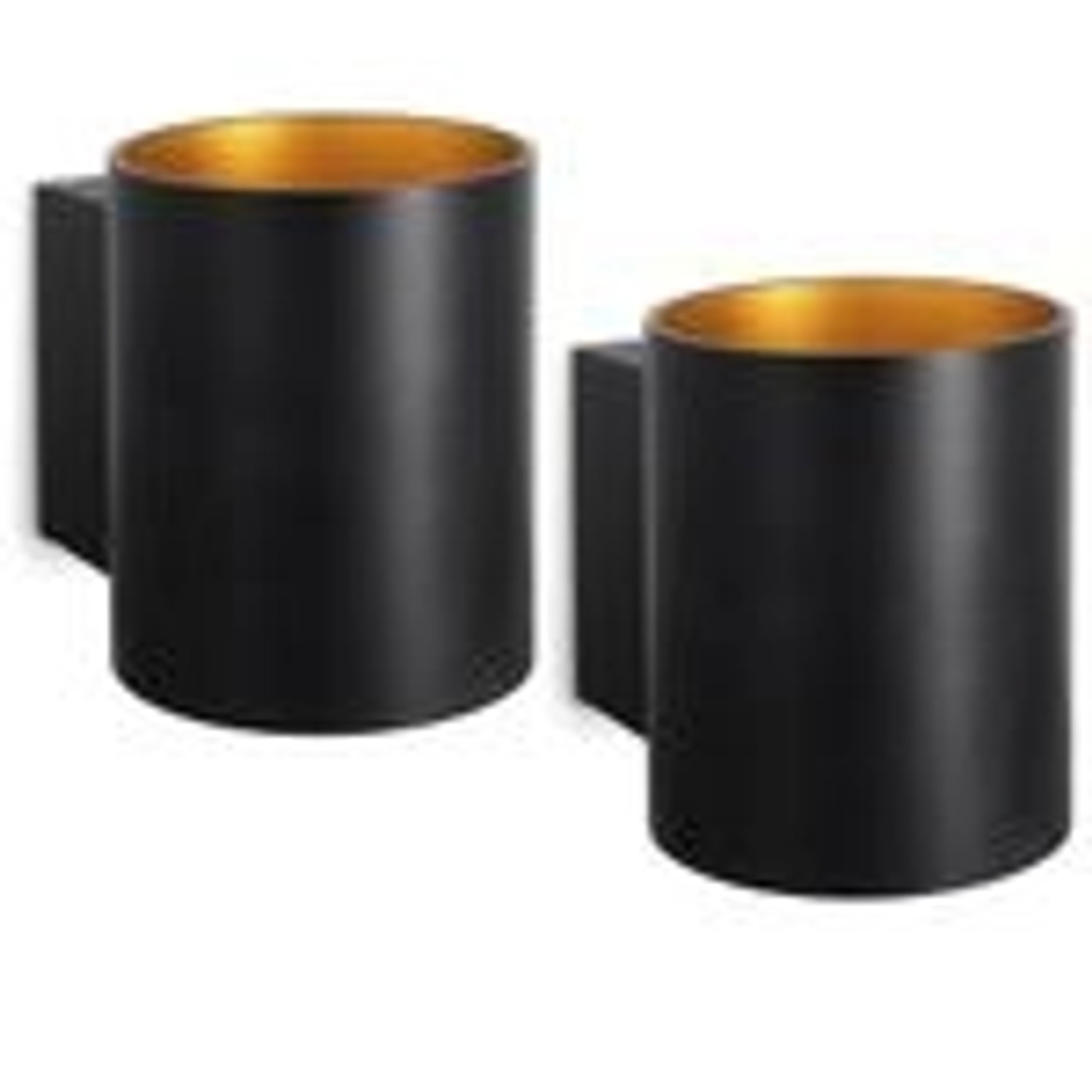 SSC-LUXon TUANI 2er Set Wandleuchte Schwarz Gold Rund G9 Up Down Design von SSC-LUXon