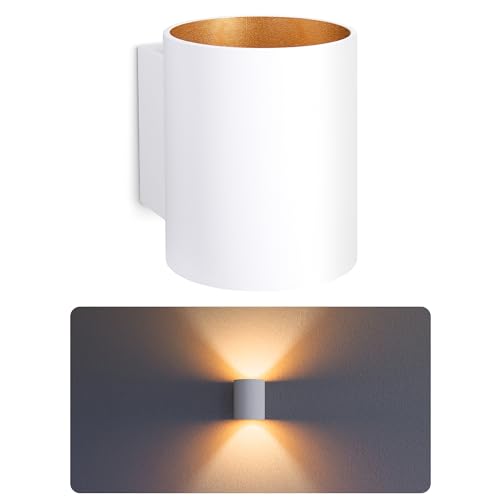 SSC-LUXon TUANI Wandlampe Innen weiß gold - moderne Wandbeleuchtung Up Down im Retro Design inkl. 1x G9 LED Lampe warmweiß 3W von SSC-LUXon