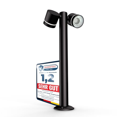 SSC-LUXon ULICA Sockelleuchte außen Fassung für 2x GX53 - Outdoor Pollerleuchte IP54 schwenkbar 230V Wegeleuchte Stehlampe von SSC-LUXon