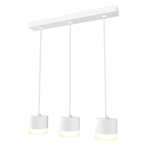 SSC-LUXon VORA Pendelleuchte 3-flammig mit Leuchtrand - Hängelampe Esstisch längenverstellbar inkl. GX53 LEDs warmweiß 6W dimmbar von SSC-LUXon