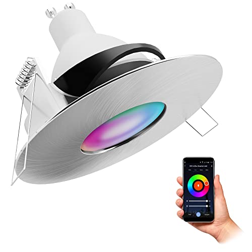 SSC-LUXon YOKU Einbauleuchte schwenkbar IP65 Smart dimmbar mit WLAN LED GU10 Lampe (RGB & Weißtöne) - Steuerung per App & Sprache von SSC-LUXon