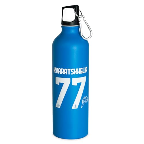 SSC NAPOLI Trinkflasche Kvaratskhelia 77, offizielles Produkt, Hellblau, SSCN-Logo von SSC NAPOLI