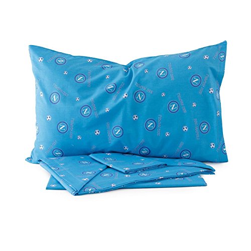 ssc napoli Offizielles Bettwäsche-Set für Doppelbett, 100 % Baumwolle, P550. von SSC NAPOLI