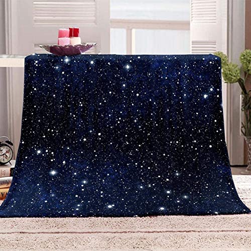 Blau Weiss Kuscheldecke Flauschige 80x150, 3D Sternenhimmel Der Galaxie Fleecedecke Mikrofaser Sanft Flanell Weich Decke Sofaüberwurf Tagesdecke kinderdecke für Bett/Sofa von SSCDDC