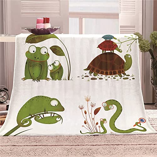 Karikatur Kuscheldecke Flauschige 80x150, 3D Frosch Decke, Mikrofaser Sanft Flanell Weich Decke Fleecedecke Sofaüberwurf Tagesdecke kinderdecke für Bett/Sofa von SSCDDC