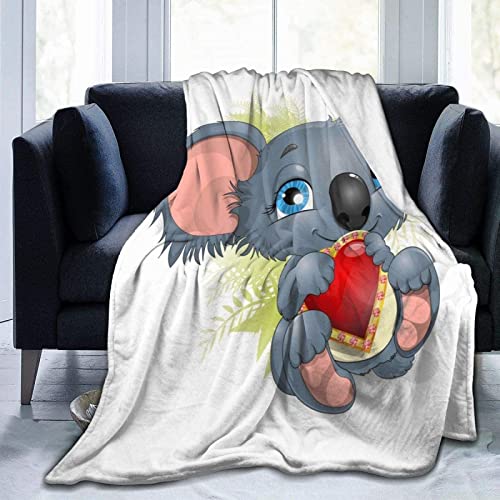 Kuscheldecke Flauschige 150X200, 3D Grauer Koala Mikrofaser Sanft Flanell Weich Decke Fleecedecke Sofaüberwurf Tagesdecke kinderdecke für Bett/Sofa von SSCDDC