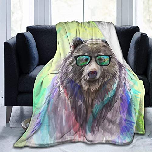 Kuscheldecke Flauschige 180x200, 3D Grauer Bär Mikrofaser Sanft Flanell Weich Decke Fleecedecke Sofaüberwurf Tagesdecke kinderdecke für Bett/Sofa von SSCDDC