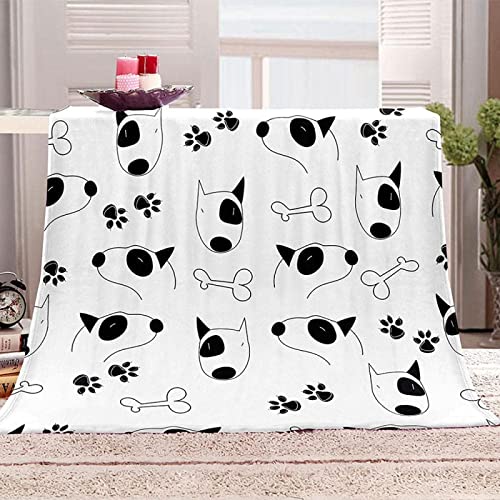 Kuscheldecke Flauschige 80x150, 3D Pet Bullterrier Pfotenabdruck Decke, Mikrofaser Sanft Flanell Weich Decke Fleecedecke Sofaüberwurf Tagesdecke kinderdecke für Bett/Sofa von SSCDDC