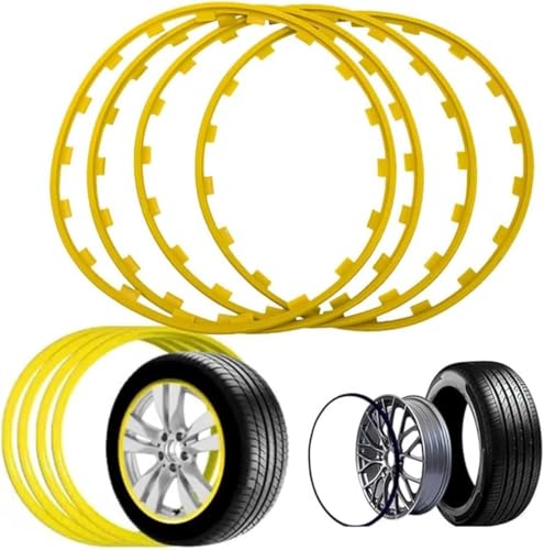 4 Stück Radkantenschutzring für BMW Serie 2 Series 2er F44 2er Gran Coupé 2020-2024,16-21 Zoll Felgen Felgenschutz mit Anti-Kratz und Bordsteinschutz Auto-Zierleisten Set,D/Yellow-20 inches von SSCOR