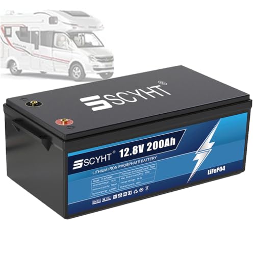 SSCYHT 12-Volt-LiFePO4-Batterie 12 V 200 Ah Lithiumbatterie, 12 V wiederaufladbare Batterien für Off-Grid, Wohnmobil, Solar mit 200 A BMS für Motorkit unter 2560 W SSCYHT 12-Volt-LiFePO4-Batterie 12 V 200 Ah Lithiumbatterie, 12 V wiederaufladbare Batterien für Off-Grid, Wohnmobil, Solar mit 200 A BMS für Motorkit unter 2560 W von SSCYHT