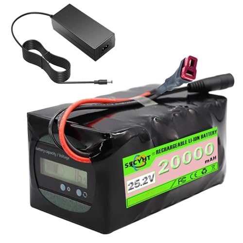 SSCYHT 25,2 Volt Lithiumbatterie 20 Ah 25 Ah Ersatzbatterie 25,2 V Elektrorollerbatterien mit Ladegerät für 200 W – 630 W Motorkit,25.2v20ah t Plug SSCYHT 25,2 Volt Lithiumbatterie 20 Ah 25 Ah Ersatzbatterie 25,2 V Elektrorollerbatterien mit Ladegerät für 200 W – 630 W Motorkit,25.2v20ah t Plug von SSCYHT