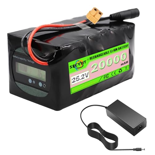 SSCYHT 25,2 Volt Lithiumbatterie 20 Ah 25 Ah Ersatzbatterie 25,2 V Elektrorollerbatterien mit Ladegerät für 200 W – 630 W Motorkit,25.2v20ah xt60 SSCYHT 25,2 Volt Lithiumbatterie 20 Ah 25 Ah Ersatzbatterie 25,2 V Elektrorollerbatterien mit Ladegerät für 200 W – 630 W Motorkit,25.2v20ah xt60 von SSCYHT