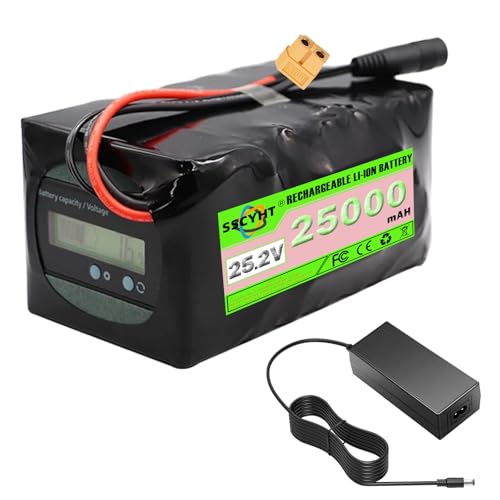 SSCYHT 25,2 Volt Lithiumbatterie 20 Ah 25 Ah Ersatzbatterie 25,2 V Elektrorollerbatterien mit Ladegerät für 200 W – 630 W Motorkit,25.2v25ah xt60 SSCYHT 25,2 Volt Lithiumbatterie 20 Ah 25 Ah Ersatzbatterie 25,2 V Elektrorollerbatterien mit Ladegerät für 200 W – 630 W Motorkit,25.2v25ah xt60 von SSCYHT