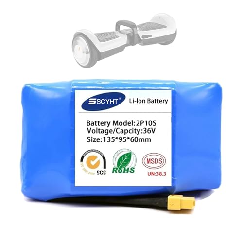 SSCYHT 36-Volt-Lithiumbatterie 36 V 8 Ah 6 Ah 7 Ah 4,4 Ah Hoverboard-Batterie 36 V Elektroroller-Batterien mit XT60-Anschluss für 150 W – 288 W Motorkit,36v6ah SSCYHT 36-Volt-Lithiumbatterie 36 V 8 Ah 6 Ah 7 Ah 4,4 Ah Hoverboard-Batterie 36 V Elektroroller-Batterien mit XT60-Anschluss für 150 W – 288 W Motorkit,36v6ah von SSCYHT