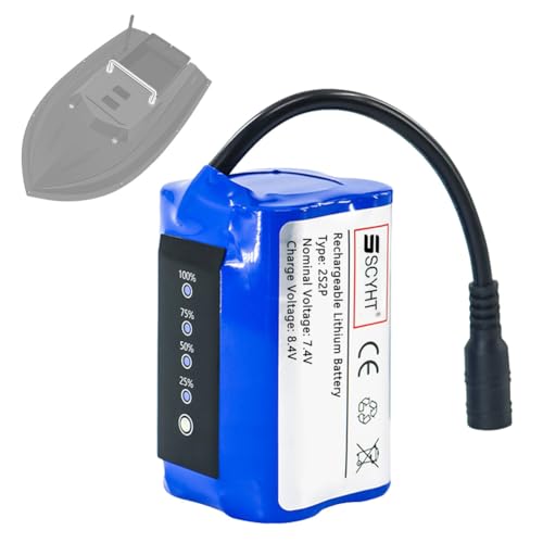 SSCYHT 7,4-Volt-Li-Ionen-Akku, 7,4 V, 5200 mAh, 9600 mAh, Ersatzakku, 7,4-V-Lithiumbatterien für Fischerboote für Motoren unter 71,04 W mit BMS,7.4v5200mah 1pack von SSCYHT