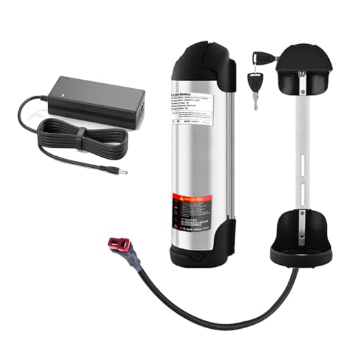 SSCYHT E-Bike-Akku 48 V 14 Ah 12,8 Ah Lithium-Akku 36 V 13 Ah 16 Ah 17,5 Ah Elektrofahrrad-Akkus 24 V für 250 W – 700 W Motor-Kit mit Ladegerät und 4-poligem Anschluss,48v12.8ah t Plug von SSCYHT