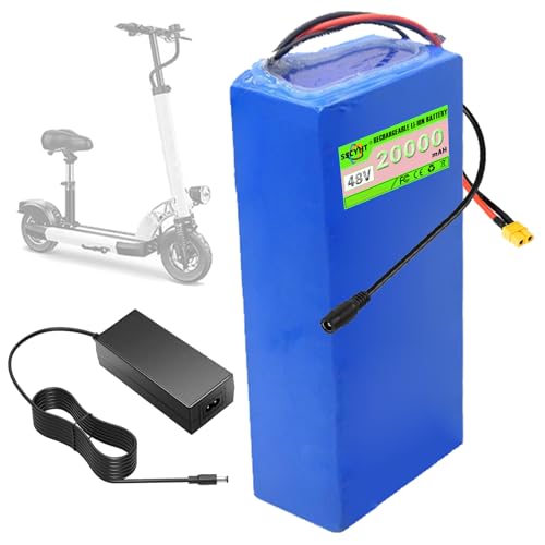 SSCYHT Ersatzakku 48 V 20 Ah 15 Ah Lithium-Akku 36 V Elektroroller-Akkus 10 Ah Wechselakkus für 250 W – 1000 W Motoren mit Ladegerät,48v20ah xt60 von SSCYHT