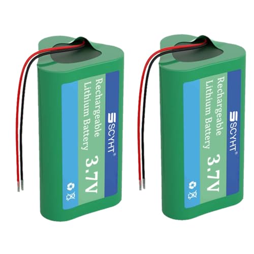 SSCYHT Lithium-Ionen-Akku 3,7 V, 6000 mAh, 6900 mAh Wiederaufladbarer Akku 3,7 V Lithium-Akkus mit XH PH-Anschluss für Bluetooth-Lautsprecher, Ventilator,3.7v6000mah 2pack von SSCYHT