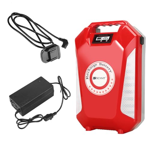 SSCYHT Lithium-Ionen-Akkus 24 V 20 Ah 30 Ah Herausnehmbarer Akku 36 V Rasenmäher-Akku 48 V Lithium-Akkus 21 V mit Ladegerät für 200 W – 750 W Motoren,21v20ah von SSCYHT