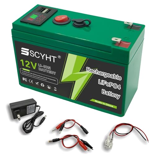 SSCYHT Lithiumbatterie 12 V 12 Ah 6 Ah 8 Ah 15 Ah 10 Ah LiFePO4-Batterie 12 V Ersatzbatterien für Notstromversorgung für 50 W – 180 W Motor mit USB-Anschluss, Anzeige,12v8ah 1pack SSCYHT Lithiumbatterie 12 V 12 Ah 6 Ah 8 Ah 15 Ah 10 Ah LiFePO4-Batterie 12 V Ersatzbatterien für Notstromversorgung für 50 W – 180 W Motor mit USB-Anschluss, Anzeige,12v8ah 1pack von SSCYHT