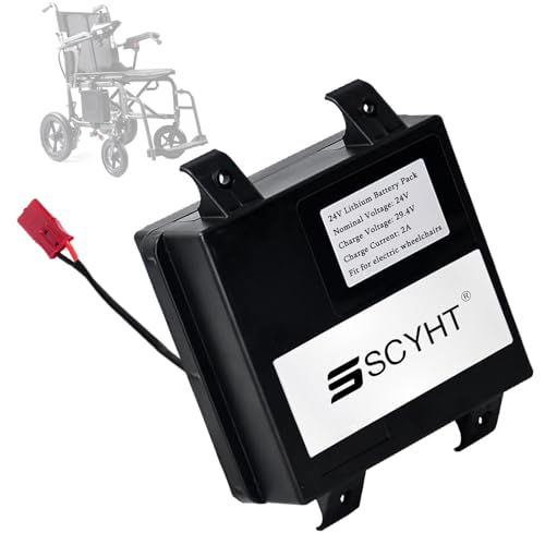 SSCYHT Lithiumbatterie 24 V 12 Ah 32 Ah 15 Ah Herausnehmbare Batterie 20 Ah Ersatzbatterien 24 V Elektrorollstuhlbatterien für 200 W – 800 W Motor mit Ladegerät,24v32ah red Anderson von SSCYHT