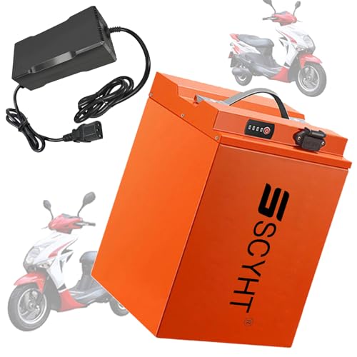SSCYHT Lithiumbatterie 60 V 45 Ah 63 Ah 76 Ah 55 Ah LiFePO4-Batterie 48 V Wechselbatterien 72 V Elektromotorradbatterien für 1000 W – 4000 W Motoren mit Ladegerät,60v63ah 310mm von SSCYHT