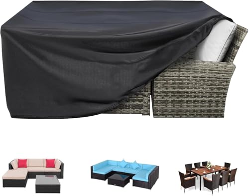 Abdeckung for Gartenmöbel, Balkon, Rattan-Sofa, Tisch und Stuhl, Schutzhülle for Gartenmöbel(308*138*98cm/LxWxH) von SSDDLZEQ
