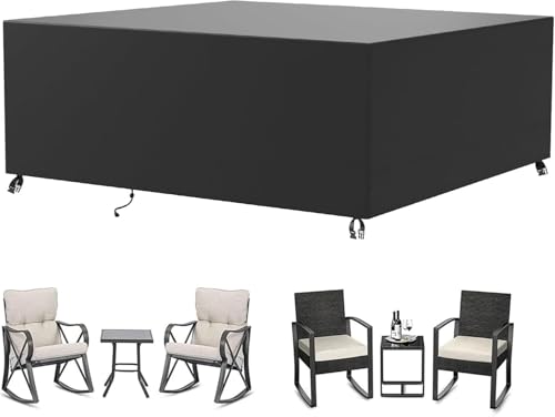 Abdeckung for Gartenmöbel im Freien, geeignet for Rattan-Sofas, Stühle und Tische, aus 420D-Oxford-Stoff.(350*145*90cm) von SSDDLZEQ