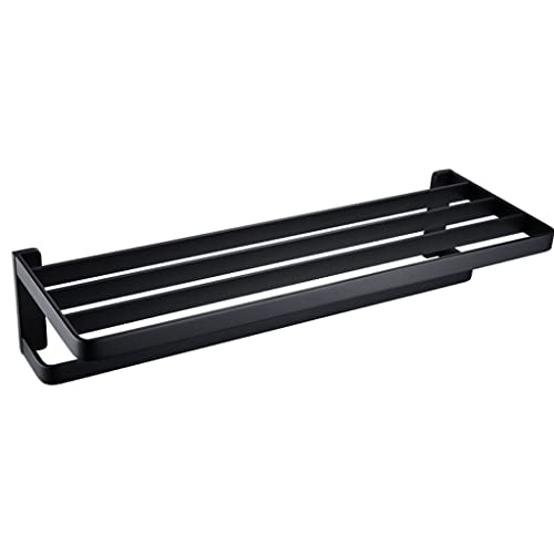 Badezimmer-Handtuchhalter, schwarzes Regal, Kleiderhaken, Badezimmer-Hardware, hängende Toiletten-Handtuchstange von SSDDLZEQ