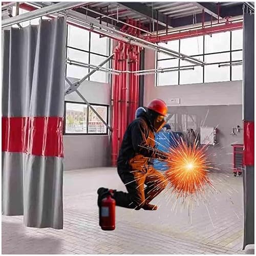 Industrielle Schweißvorhänge - Mit Ösen und Sichtfenstern for Werkstätten, Industrie und Studios(2x3 m/6.6x9.8 ft) von SSDDLZEQ
